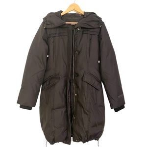 DKNY Winter Down Hooded Knee-Length Parkas Coat
